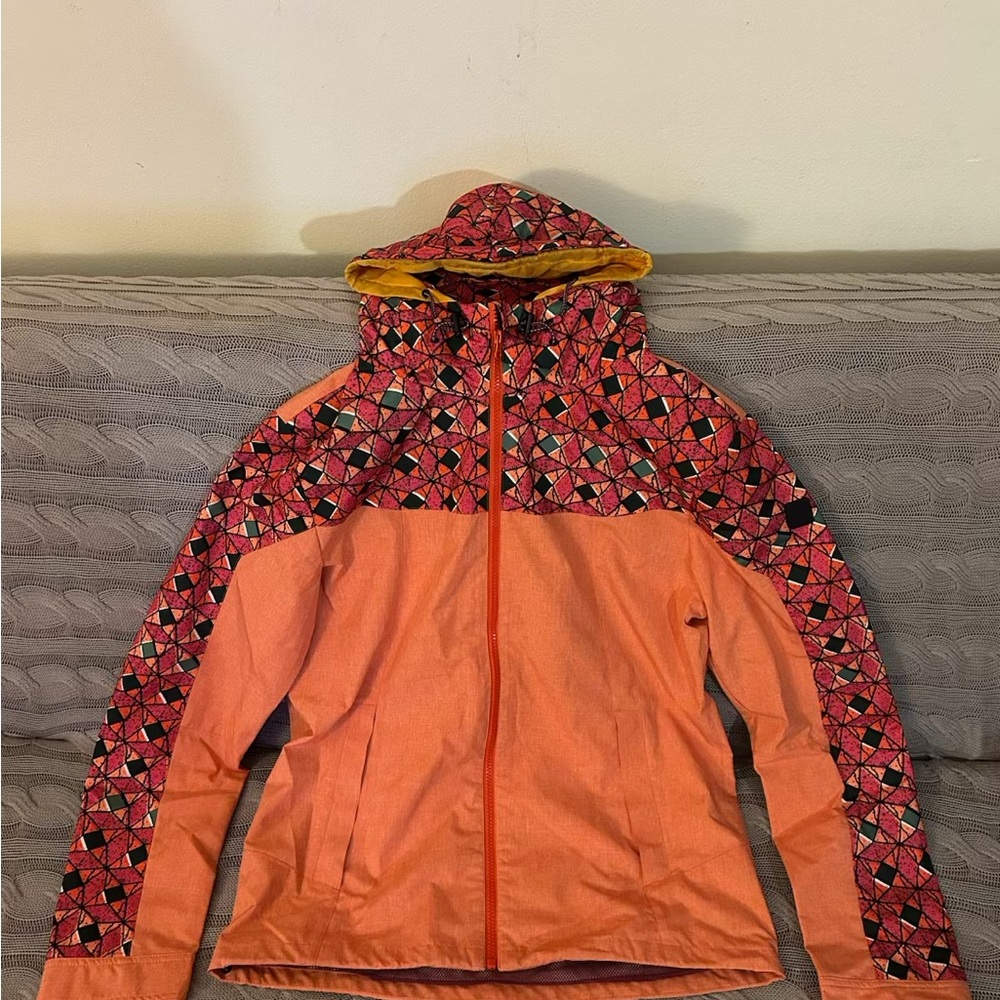 Scotch & Soda Orange Red Jacket with Geometric Pattern new with tag - Picture 1 of 4